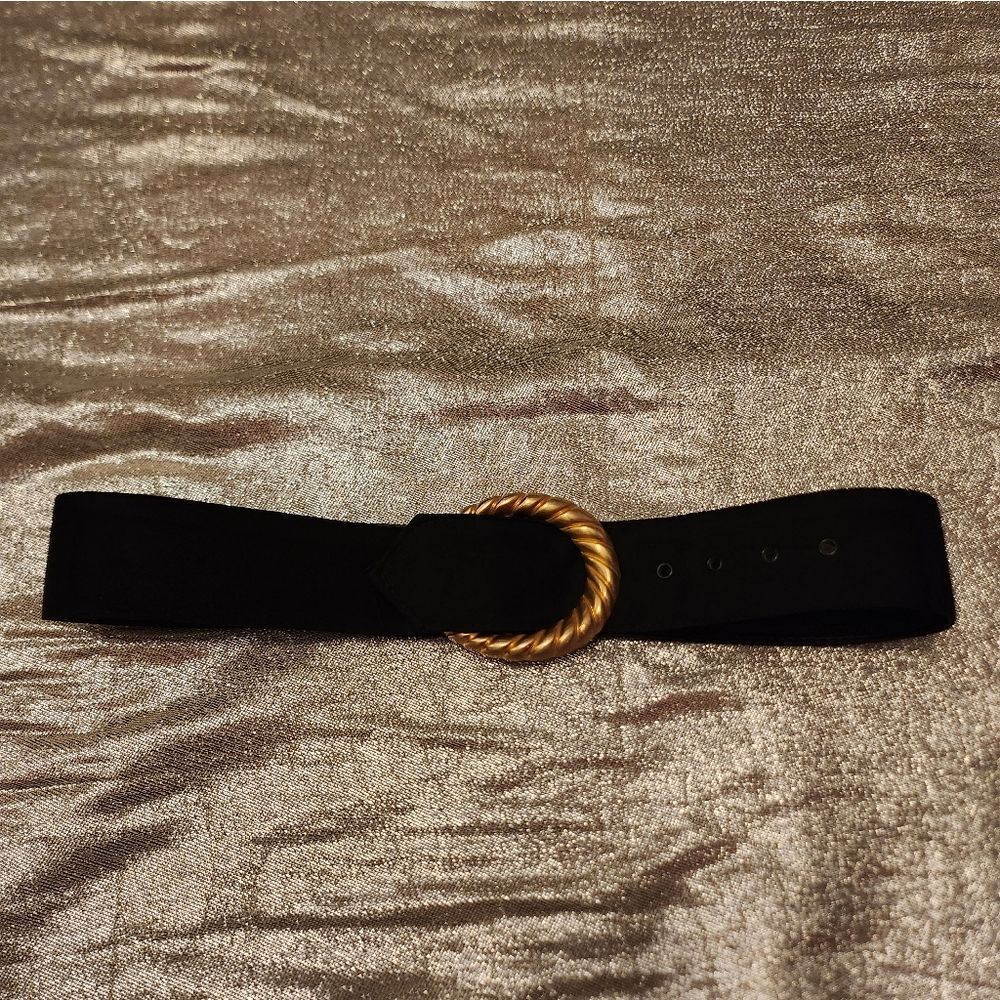 Black Belt with Twisted Gold Buckle